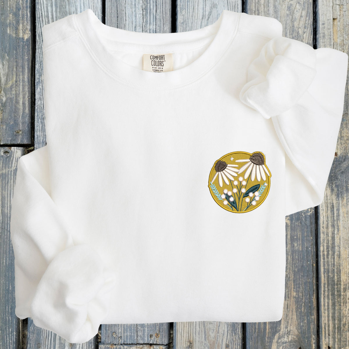 Customizable Flower Patch -  Comfort Colors ® Ring Spun Crewneck Sweatshirt