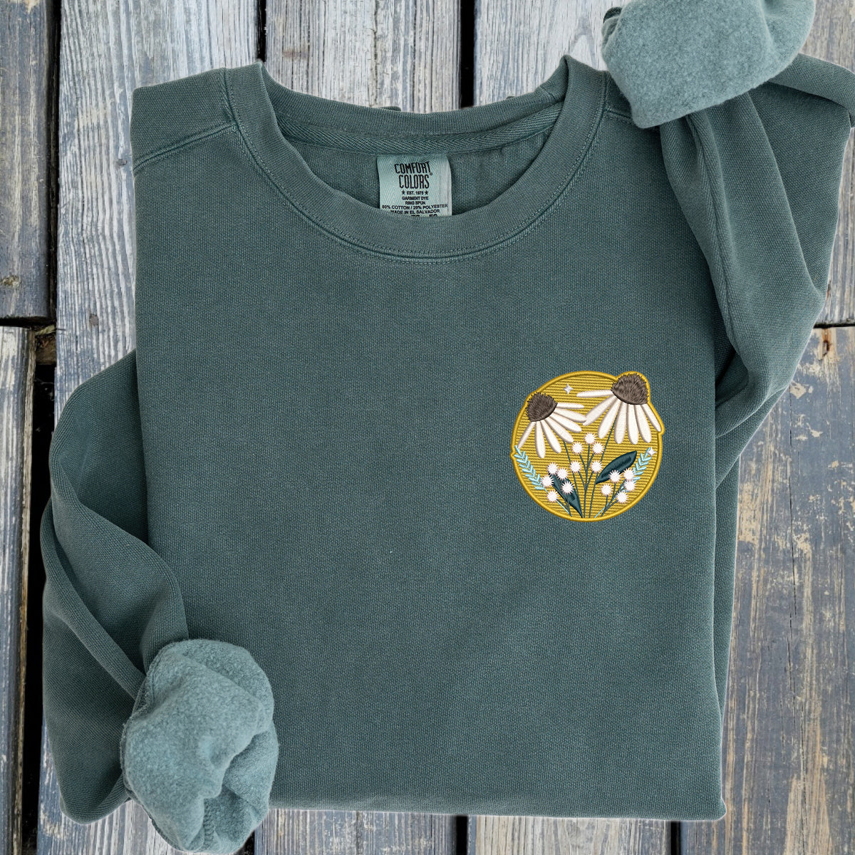 Customizable Flower Patch -  Comfort Colors ® Ring Spun Crewneck Sweatshirt