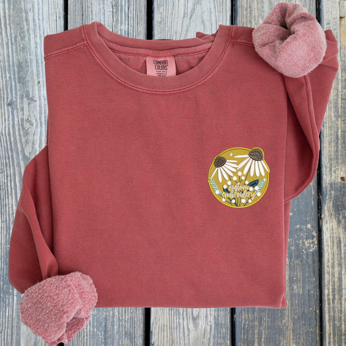 Customizable Flower Patch -  Comfort Colors ® Ring Spun Crewneck Sweatshirt