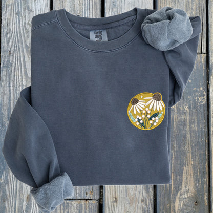 Customizable Flower Patch -  Comfort Colors ® Ring Spun Crewneck Sweatshirt