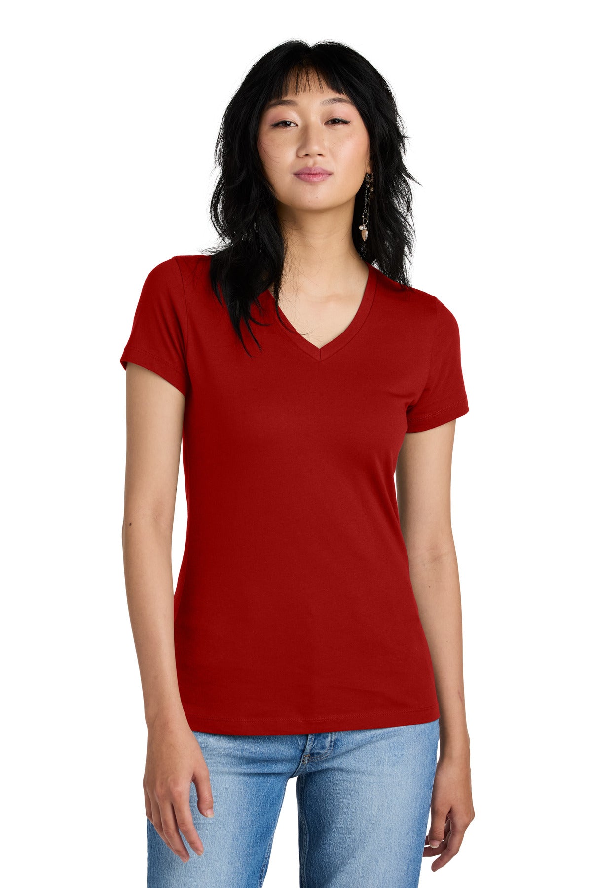 District - Women's Perfect Weight V-Neck Tee. DM1170L