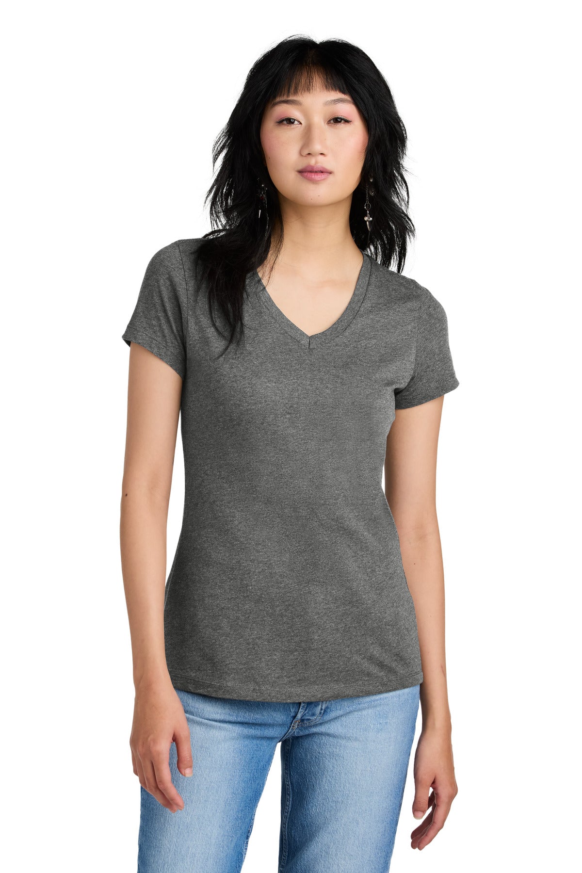 District - Women's Perfect Weight V-Neck Tee. DM1170L