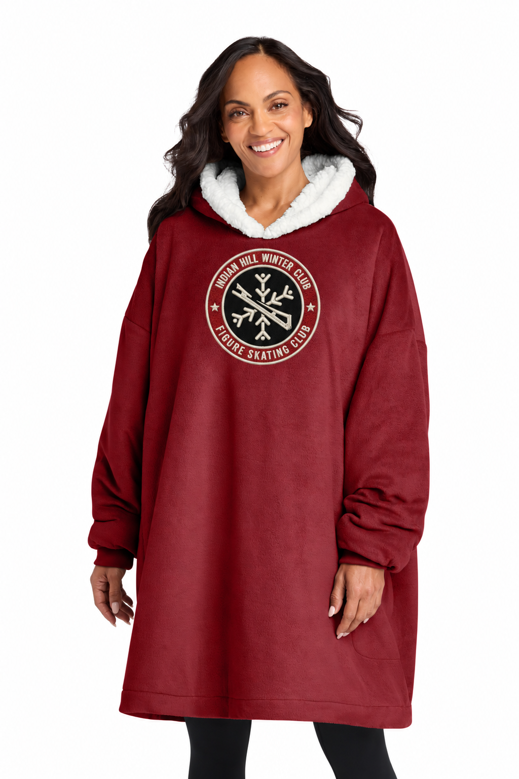 Indian Hill Winter Club Figure Skating Heavyweight Mountain Lodge Wearable Blanket