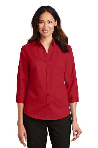 BGR - Port Authority Ladies 3/4-Sleeve SuperPro Twill Shirt. L665