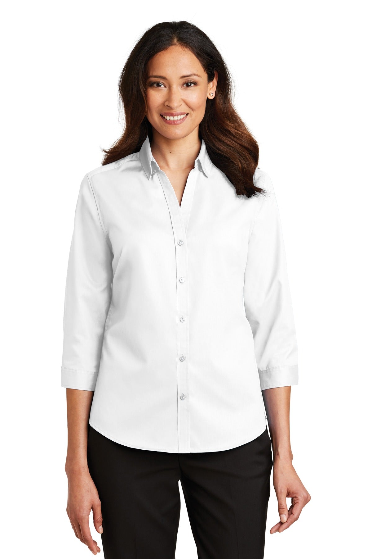 BGR - Port Authority Ladies 3/4-Sleeve SuperPro Twill Shirt. L665