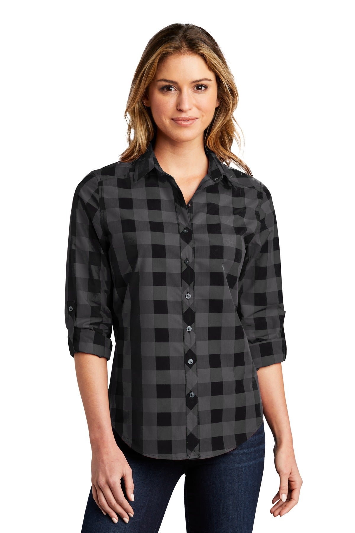 BGR - Port Authority  Ladies Everyday Plaid Shirt. LW670