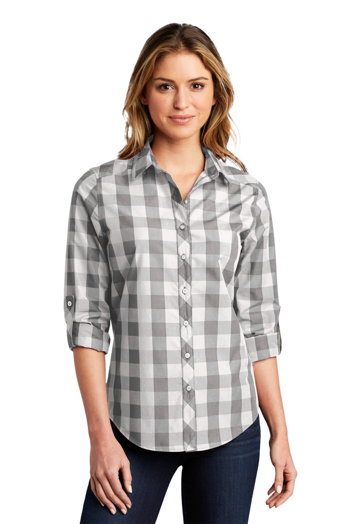 BGR - Port Authority  Ladies Everyday Plaid Shirt. LW670