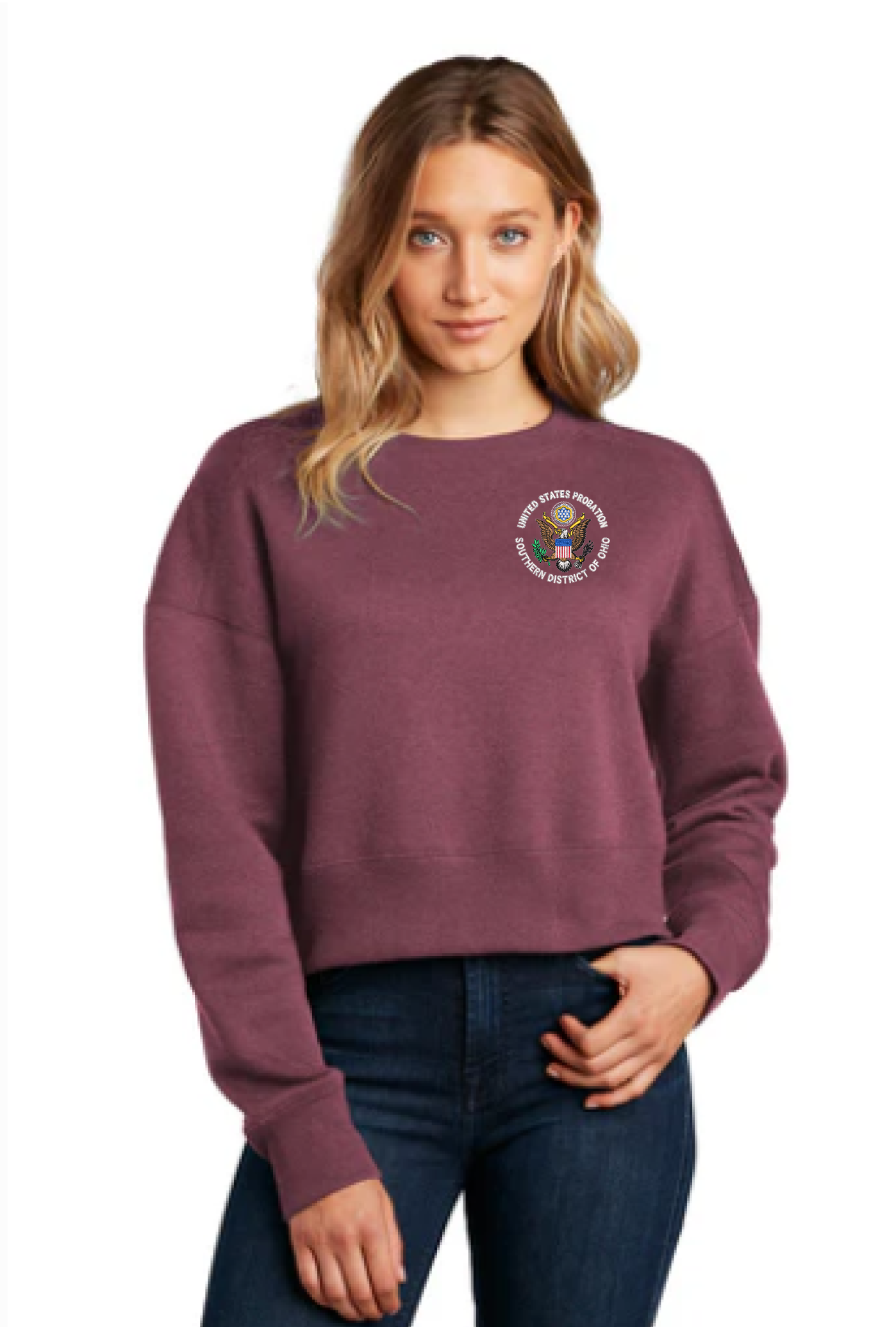 District® Women’s Perfect Weight® Fleece Cropped Crew - SDofOhio