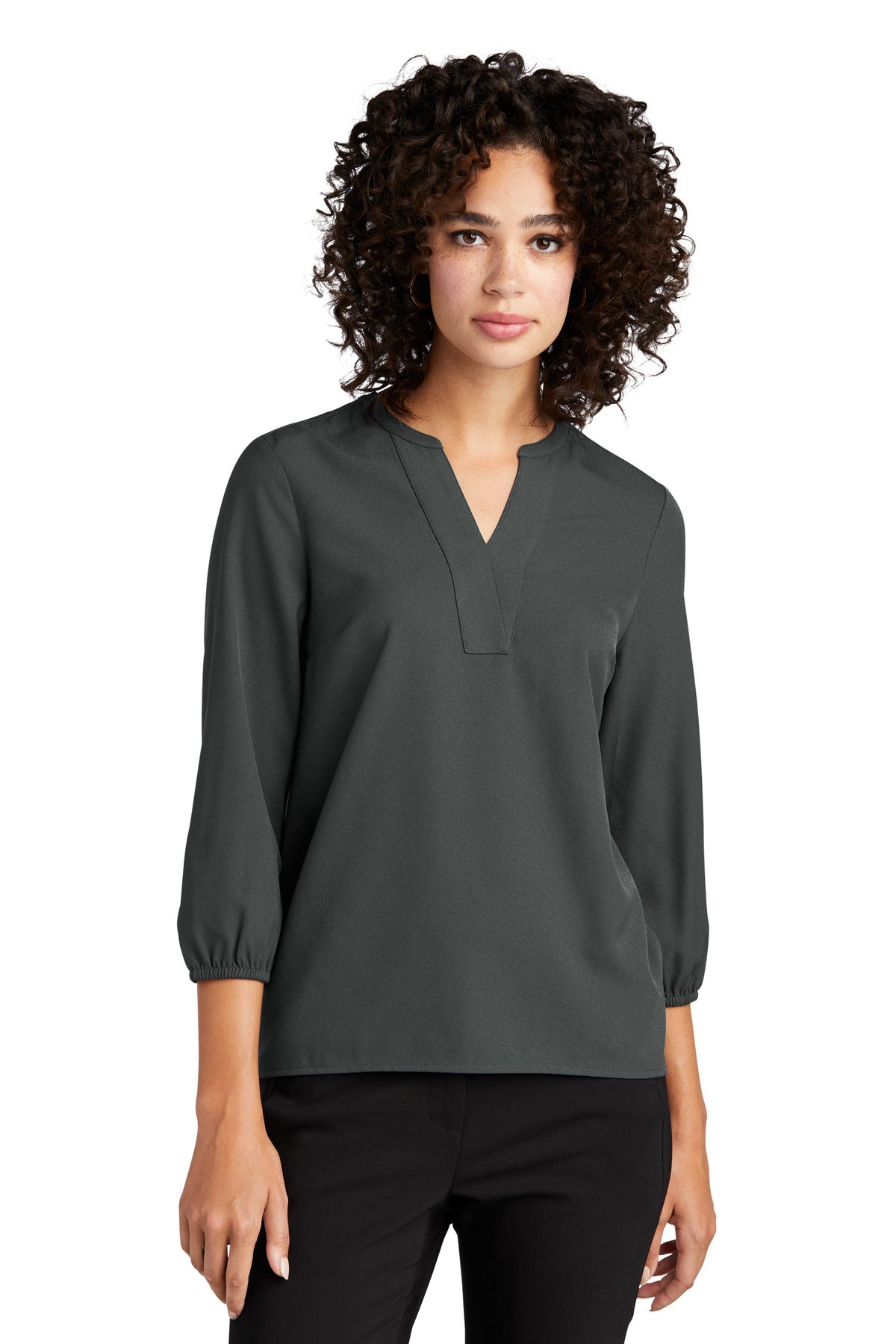 Mercer+Mettle Women's Stretch Crepe 3/4-Sleeve Blouse MM2011