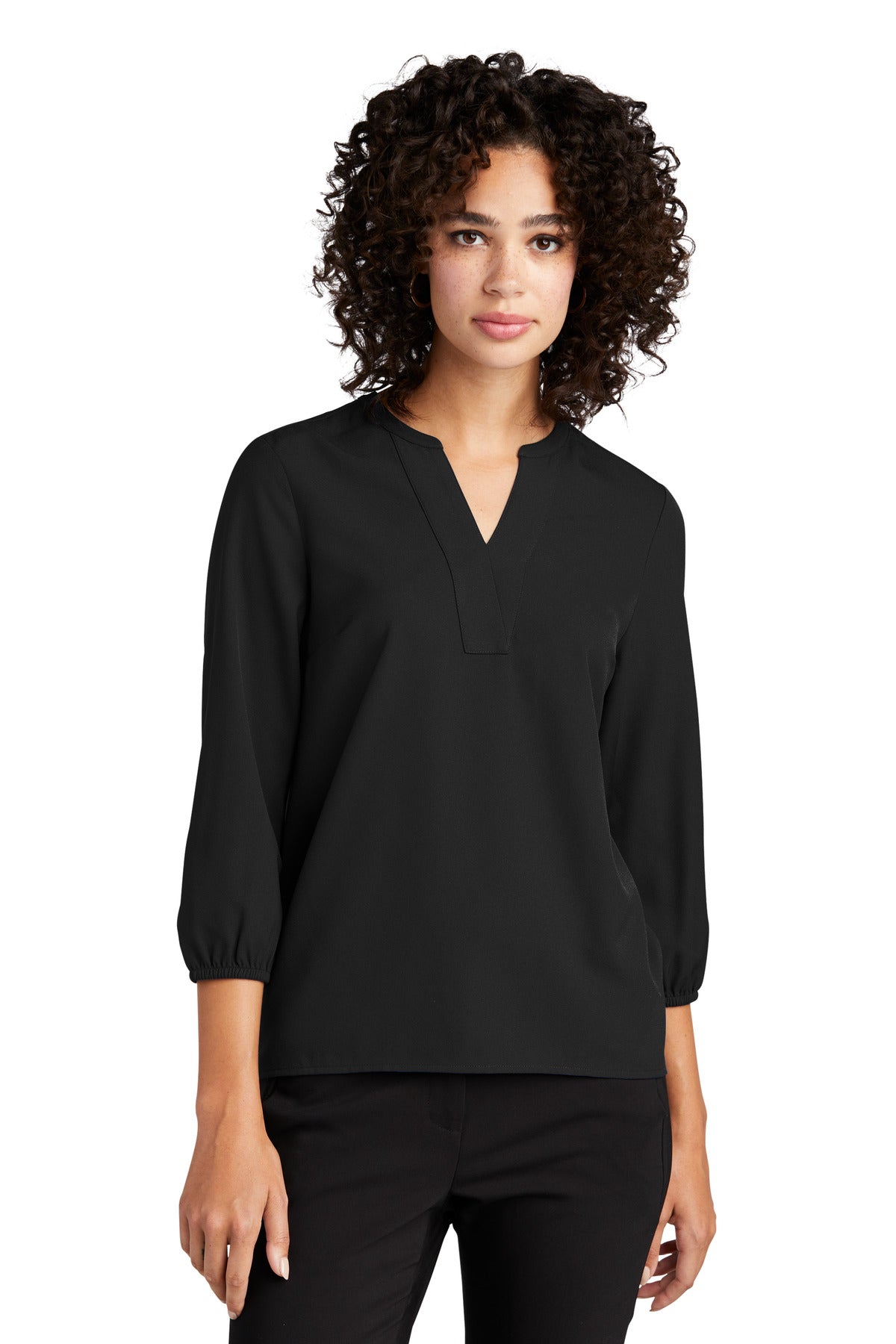 Mercer+Mettle Women's Stretch Crepe 3/4-Sleeve Blouse MM2011