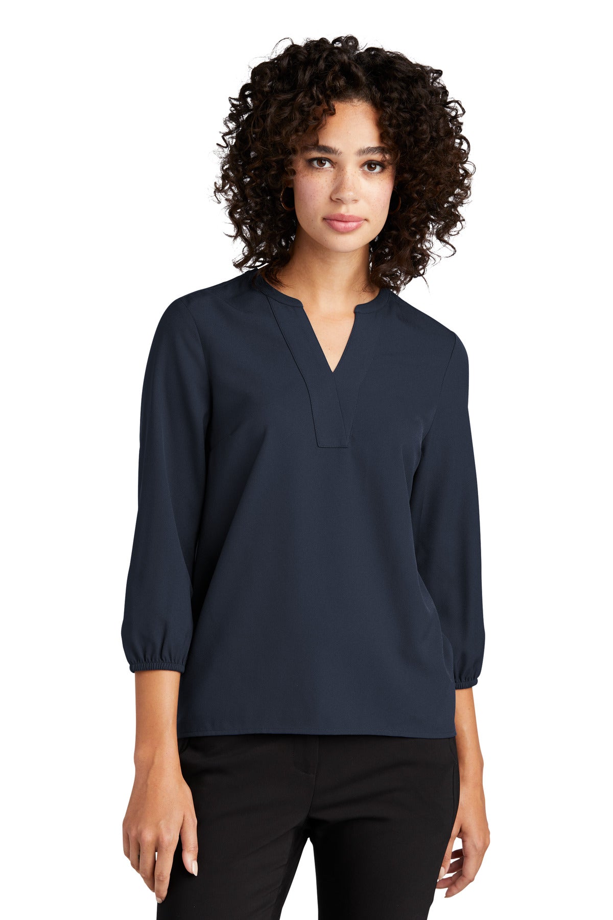 Mercer+Mettle Women's Stretch Crepe 3/4-Sleeve Blouse MM2011