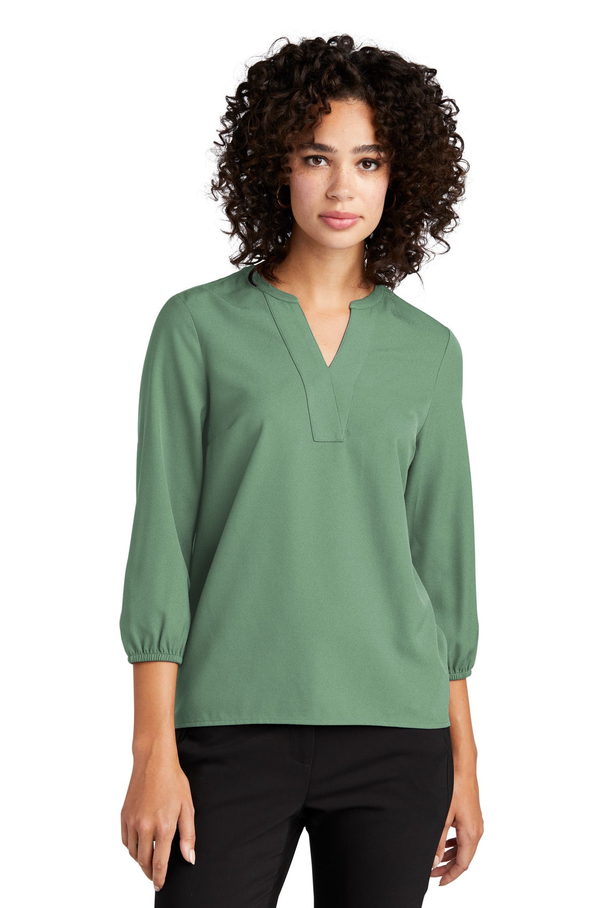 Mercer+Mettle Women's Stretch Crepe 3/4-Sleeve Blouse MM2011