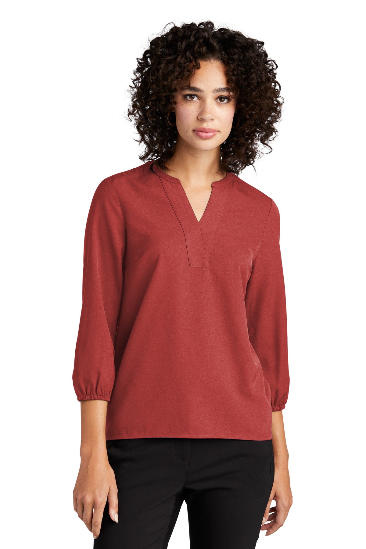 Mercer+Mettle Women's Stretch Crepe 3/4-Sleeve Blouse MM2011