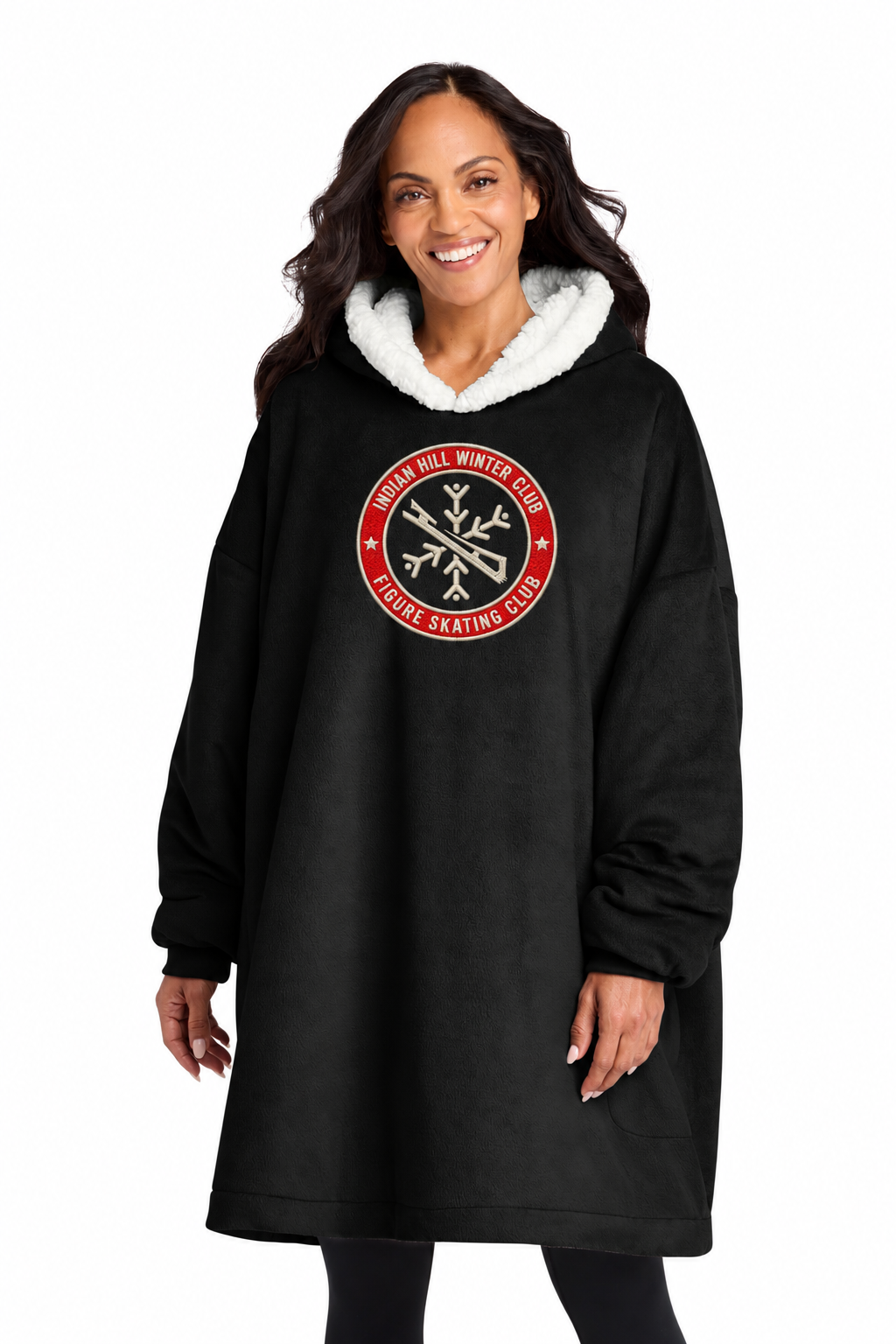 Indian Hill Winter Club Figure Skating Heavyweight Mountain Lodge Wearable Blanket