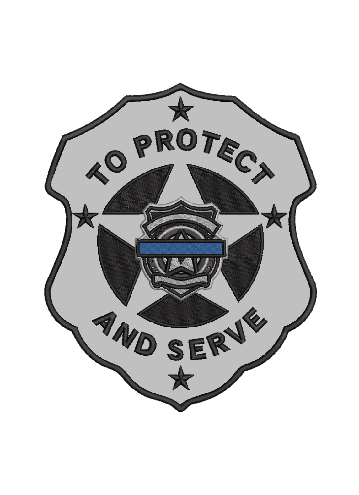 To Protect and Serve - Shield - Large Center Back