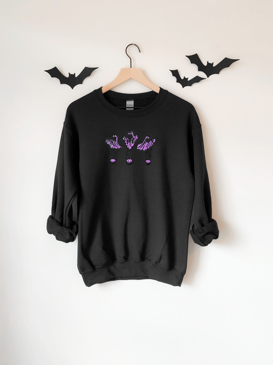 Ghost Girlies - Embroidered Black Sweatshirt