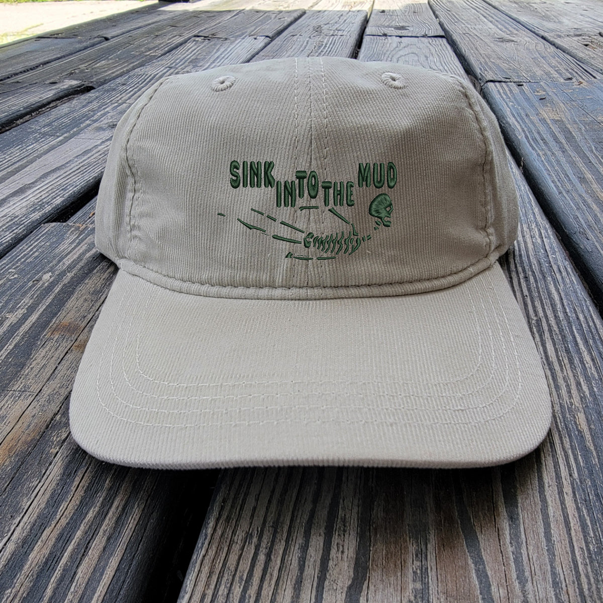 Sink In To The Mud - Dark Green - Light Corduroy Dad Cap