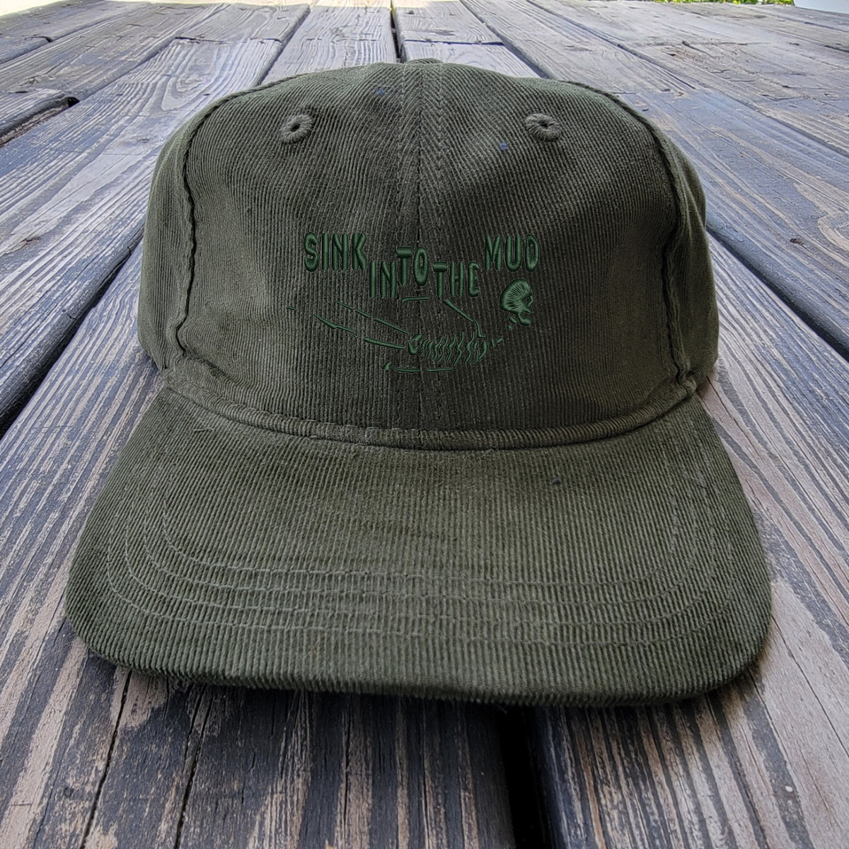 Sink In To The Mud - Dark Green - Light Corduroy Dad Cap