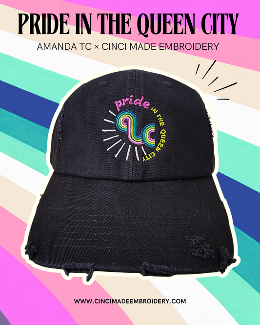 Pride in the Queen City Hat | Black Distressed Colorway