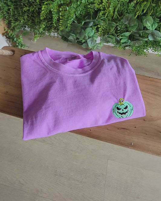 Stitch-o’-Lantern Tee - Custom Halloween Jack-O’-Lantern on Comfort Colors® Heavyweight Ring Spun Tee