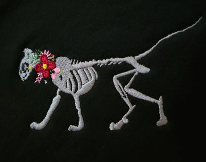 Skelly Cat - Embroidered Crewneck Sweatshirt