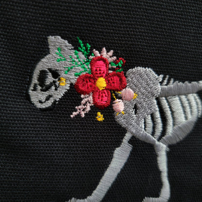 Skelly Cat - Embroidered Premium Tote