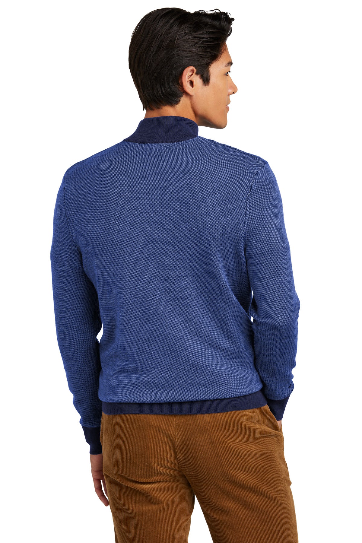 Brooks Brothers Washable Merino Birdseye 1/4-Zip Sweater BB18412