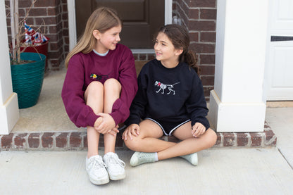 Ghost Girlies - Embroidered Black Sweatshirt