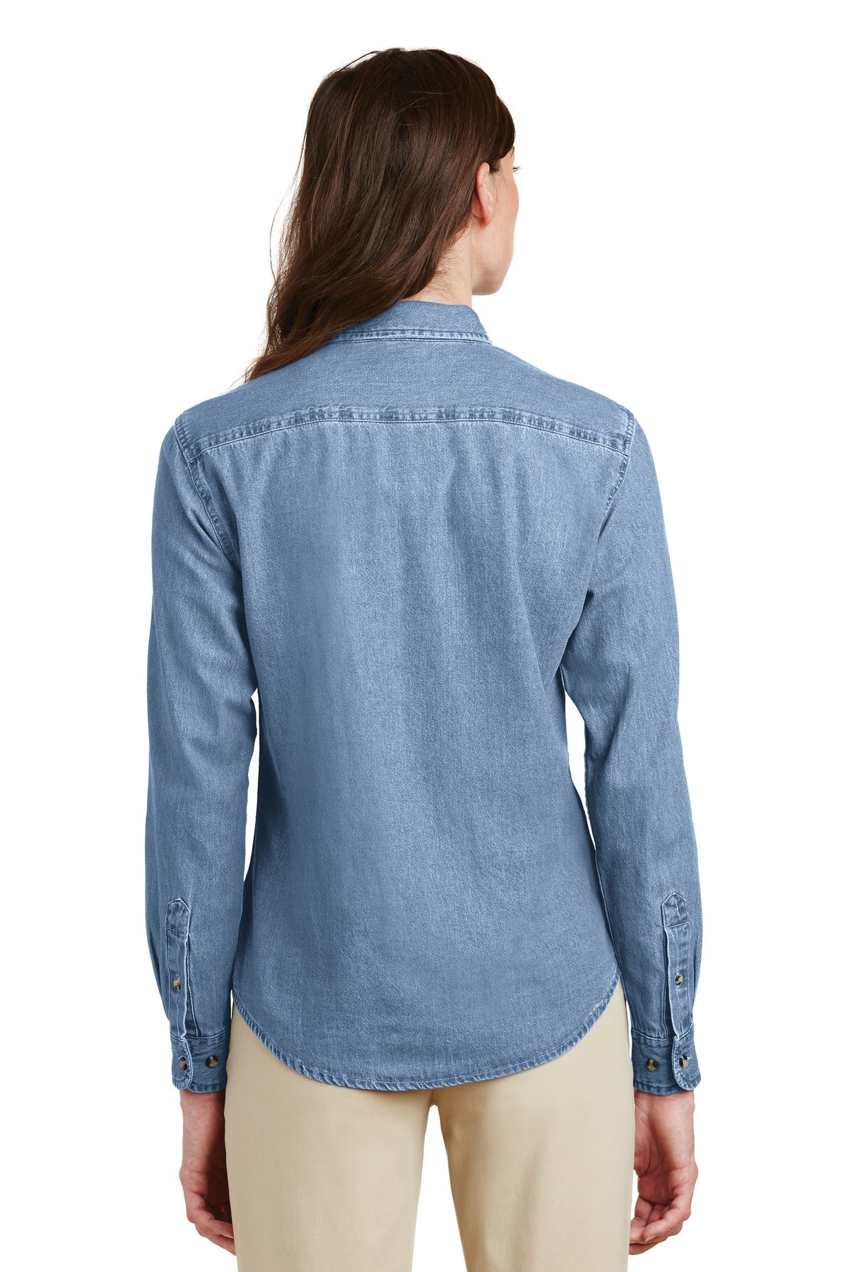 Port & Company - Ladies Long Sleeve Value Denim Shirt.  LSP10