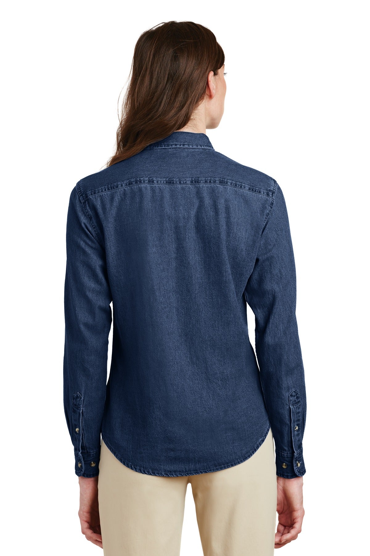 Port & Company - Ladies Long Sleeve Value Denim Shirt.  LSP10