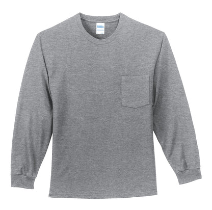 Port & Company - Long Sleeve Essential Pocket Tee.  PC61LSP