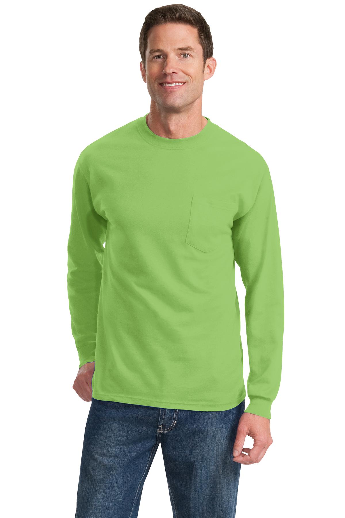 Port & Company - Long Sleeve Essential Pocket Tee.  PC61LSP