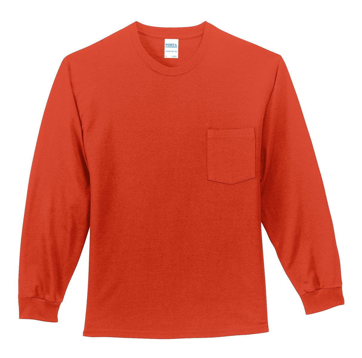 Port & Company - Long Sleeve Essential Pocket Tee.  PC61LSP