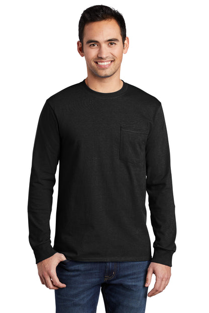 Port & Company - Long Sleeve Essential Pocket Tee.  PC61LSP