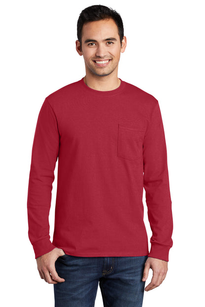 Port & Company - Long Sleeve Essential Pocket Tee.  PC61LSP